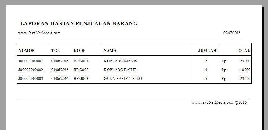 Detail Contoh Tabel Penjualan Harian Nomer 18