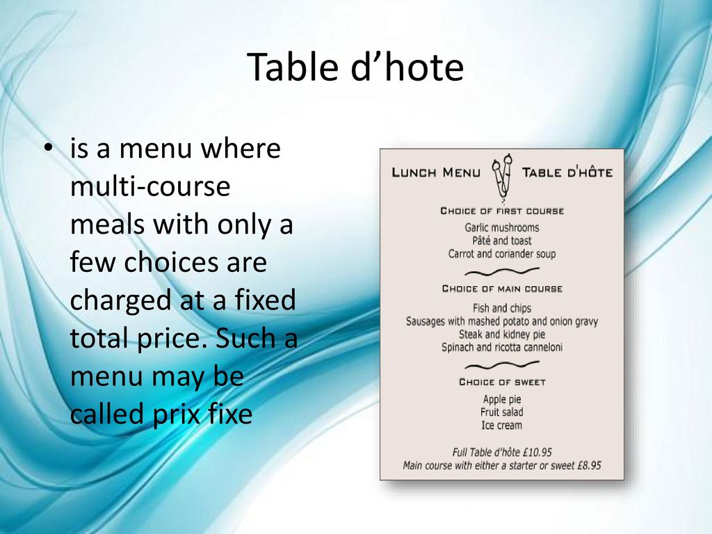 Detail Contoh Table D Hote Menu Nomer 45