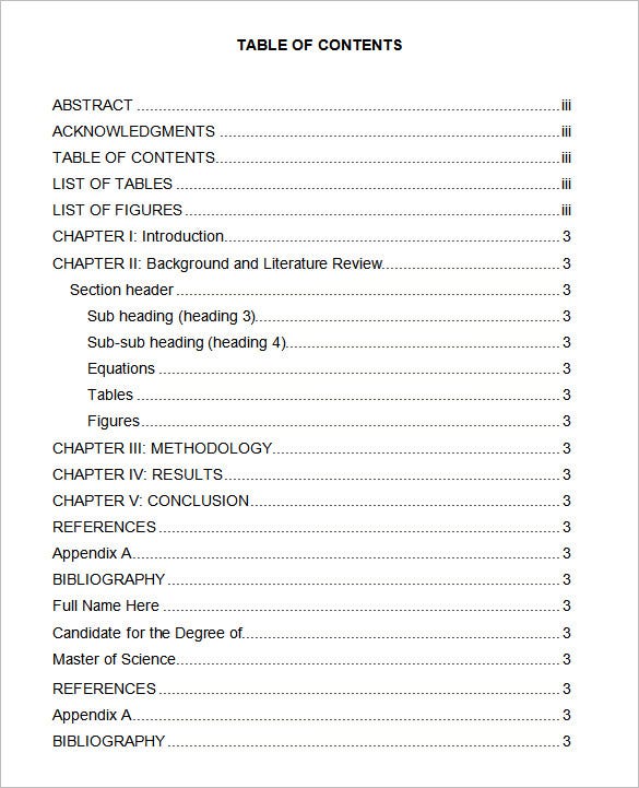 Detail Contoh Table Of Content Nomer 18