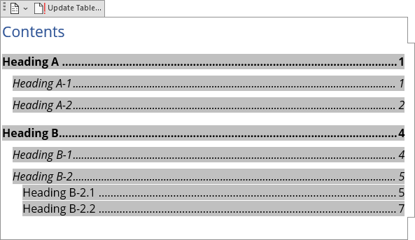 Detail Contoh Table Of Content Nomer 30