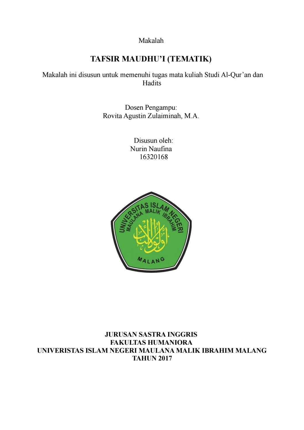 Detail Contoh Tafsir Tematik Nomer 40