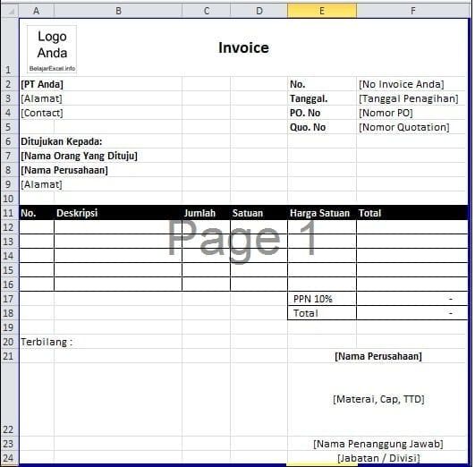 Detail Contoh Tagihan Invoice Nomer 13