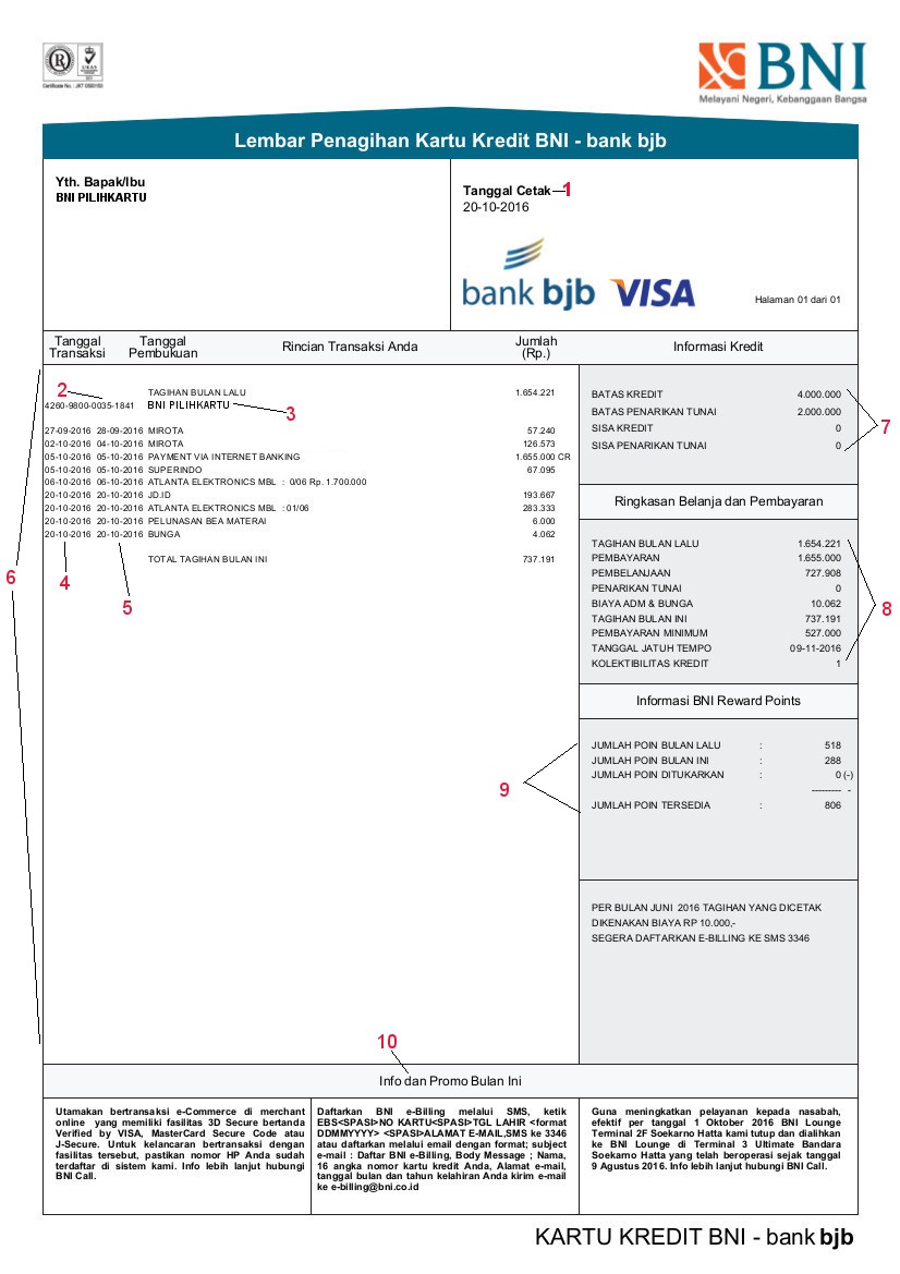 Detail Contoh Tagihan Kartu Kredit Bca Nomer 5