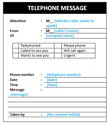 Detail Contoh Taking Simple Phone Message Nomer 3