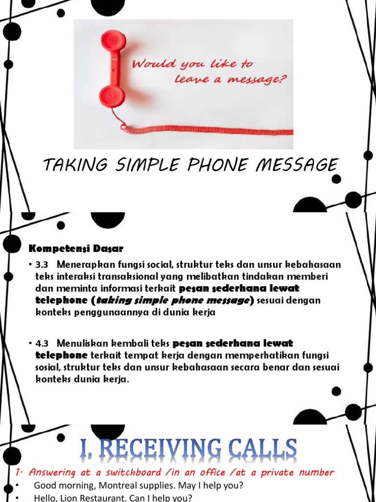 Detail Contoh Taking Simple Phone Message Nomer 8