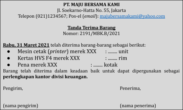 Detail Contoh Tanda Terima Nomer 3