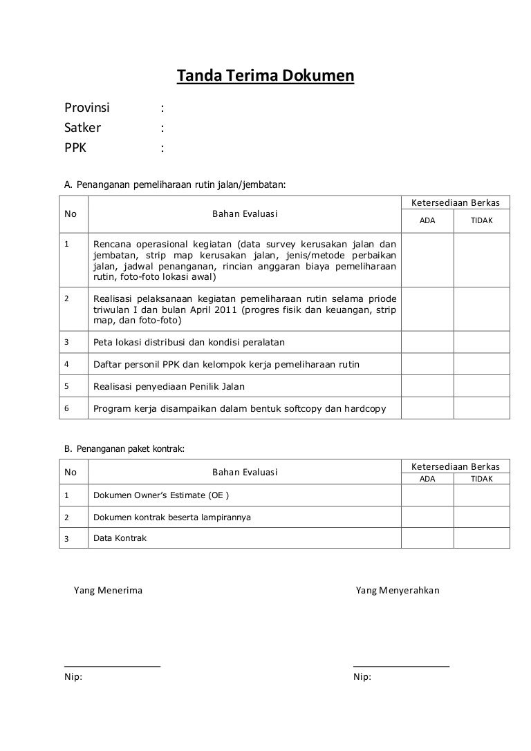 Detail Contoh Tanda Terima Berkas Nomer 16
