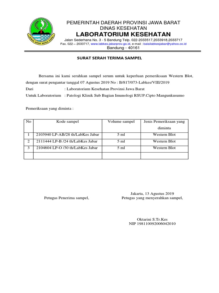 Detail Contoh Tanda Terima Surat Dinas Nomer 29