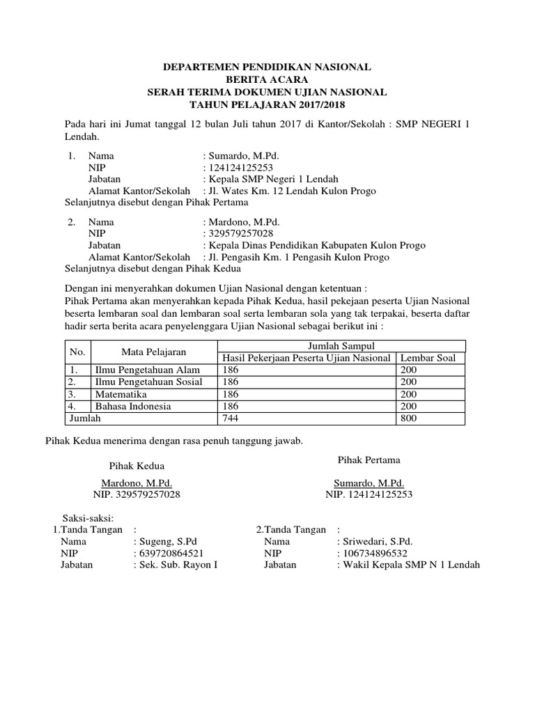 Detail Contoh Tanda Terima Surat Dinas Nomer 46