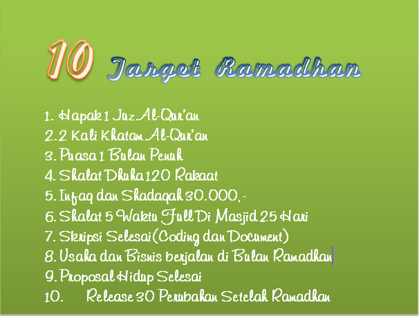 Detail Contoh Target Ramadhan Nomer 8