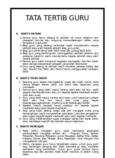 Detail Contoh Tata Tertib Nomer 51