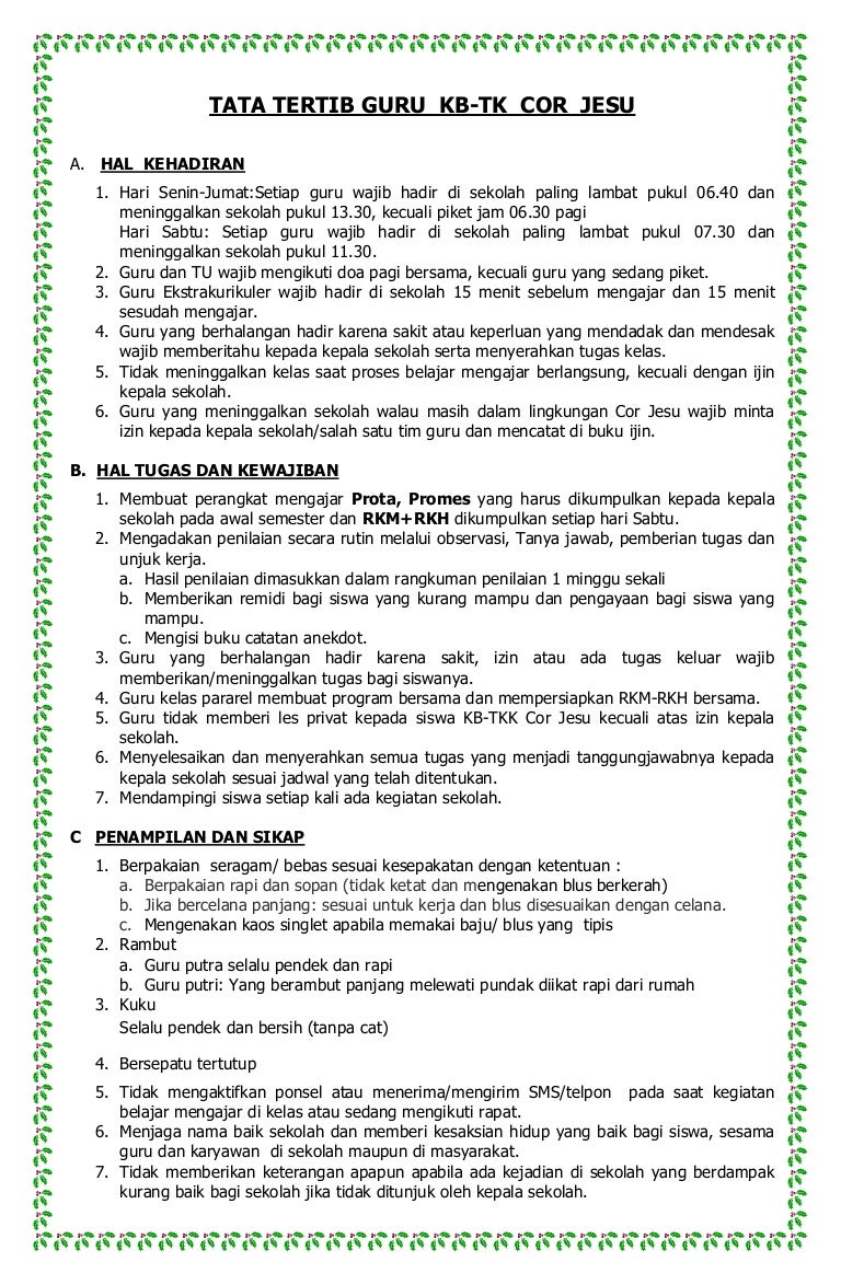 Detail Contoh Tata Tertib Kelas Nomer 19