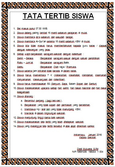 Detail Contoh Tata Tertib Kelas Nomer 25