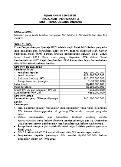 Detail Contoh Tax Evasion Nomer 50