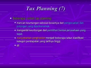 Detail Contoh Tax Planning Nomer 40