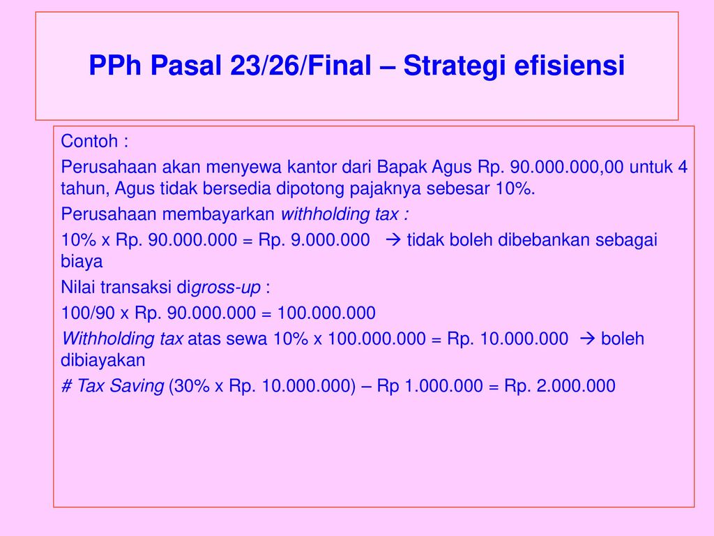 Detail Contoh Tax Planning Nomer 45