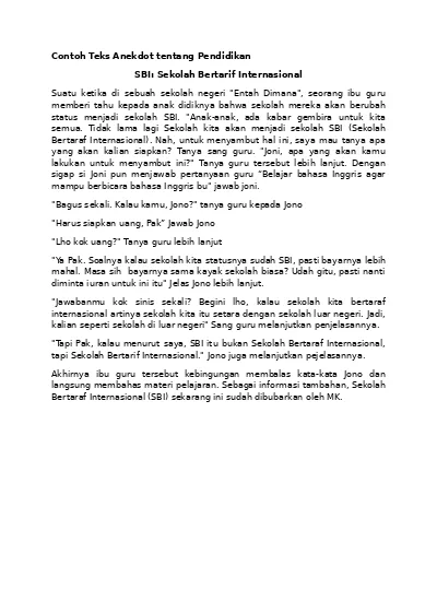 Detail Contoh Teks Anekdot Pendidikan Nomer 4