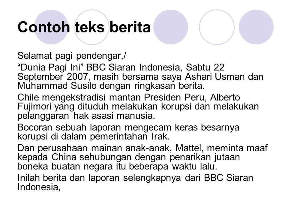 Detail Contoh Teks Berita Singkat Di Televisi Nomer 25