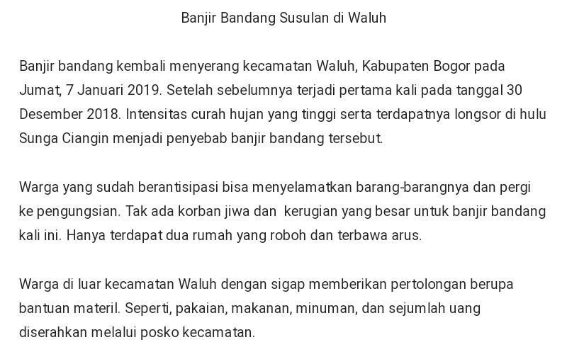 Detail Contoh Teks Berita Singkat Tentang Banjir Nomer 21