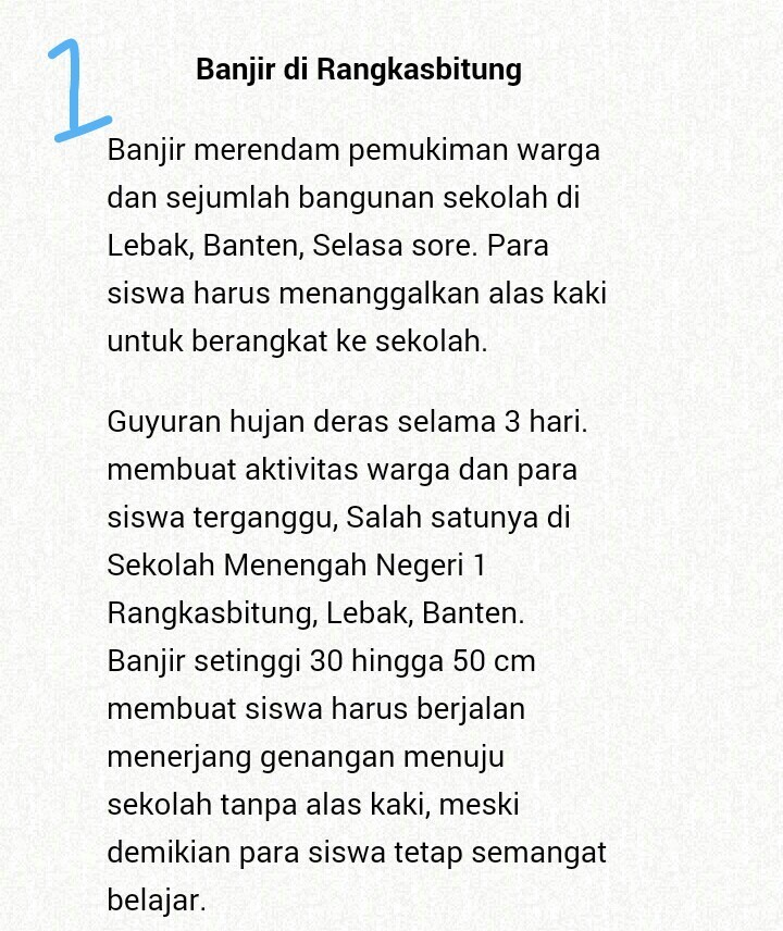 Detail Contoh Teks Berita Singkat Tentang Banjir Nomer 4