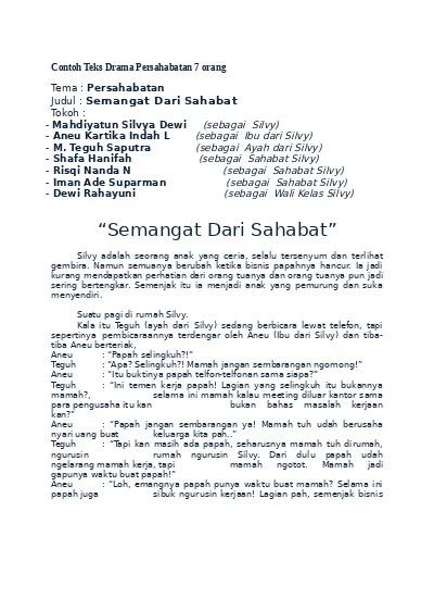 Detail Contoh Teks Drama Persahabatan Nomer 3