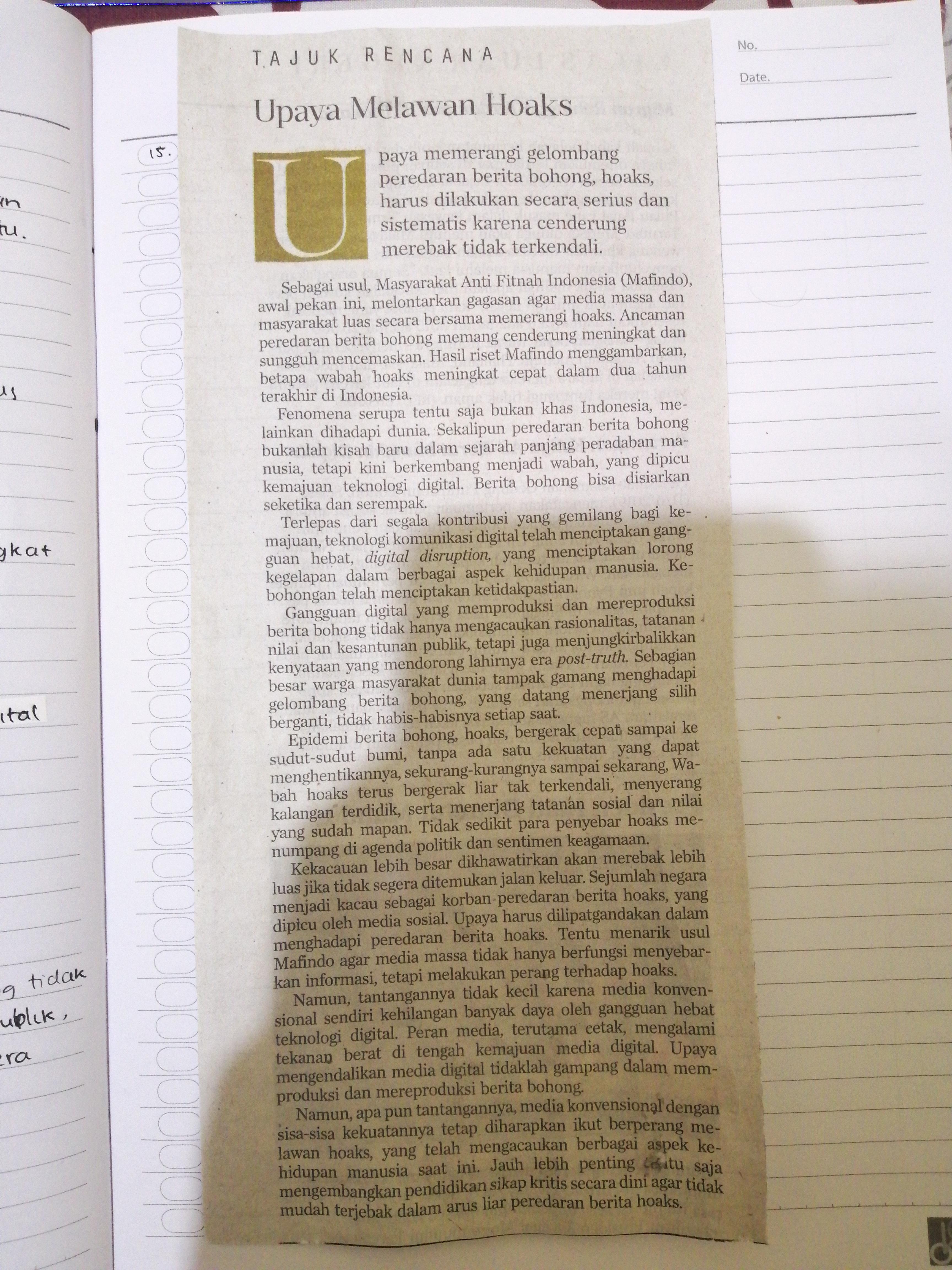 Detail Contoh Teks Editorial Dari Koran Nomer 45