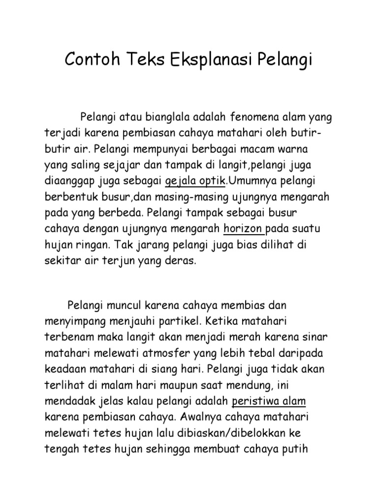 Detail Contoh Teks Eksplanasi Pelangi Nomer 6