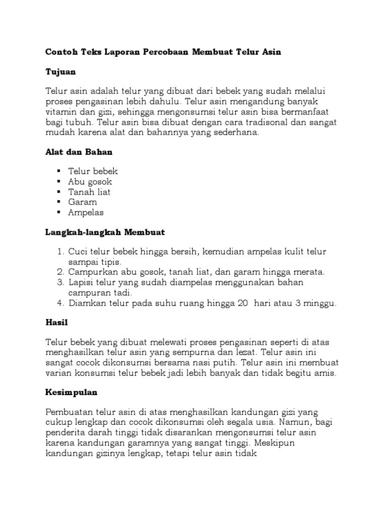 Detail Contoh Teks Laporan Percobaan Tentang Makanan Dan Minuman Nomer 13