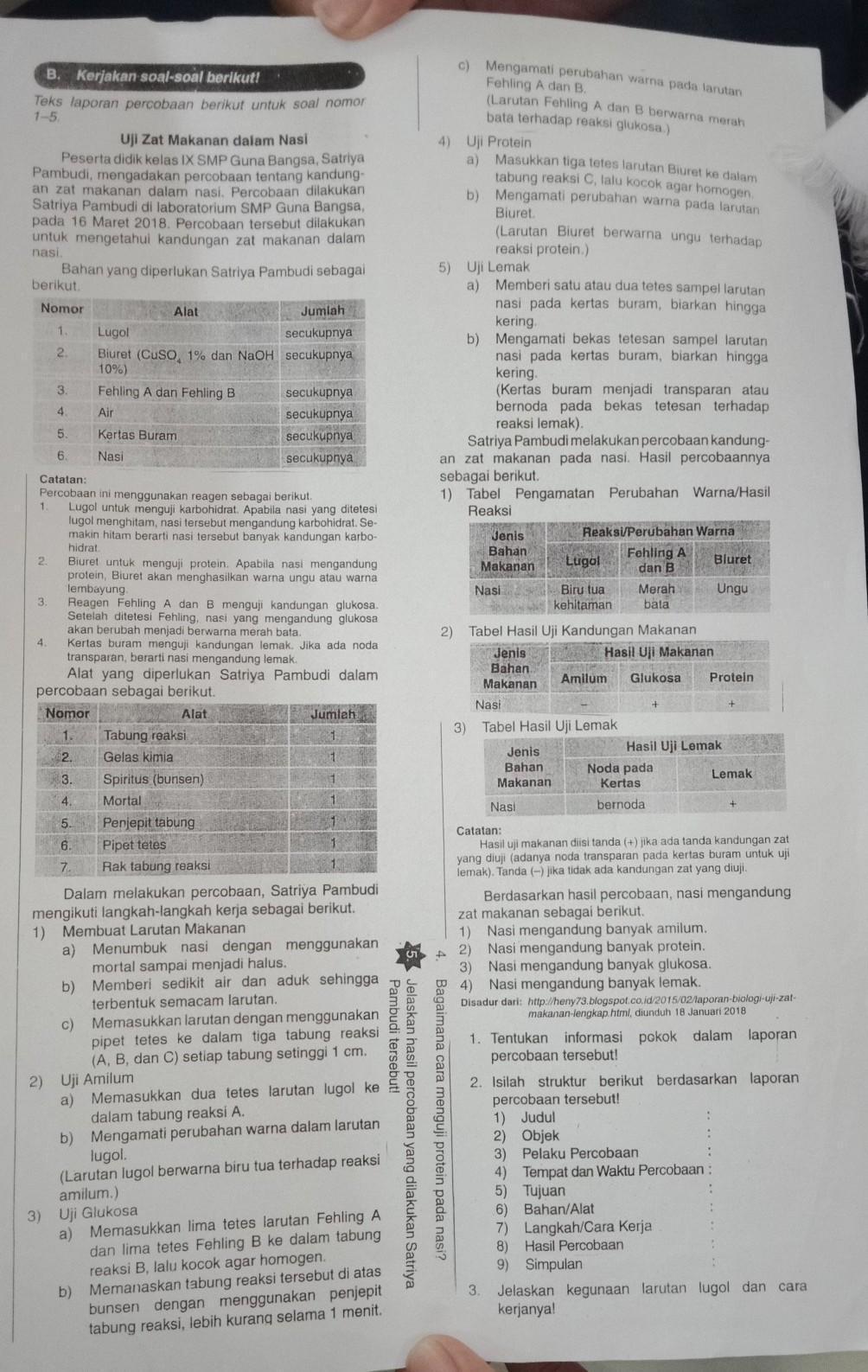 Detail Contoh Teks Laporan Percobaan Tentang Makanan Dan Minuman Nomer 50