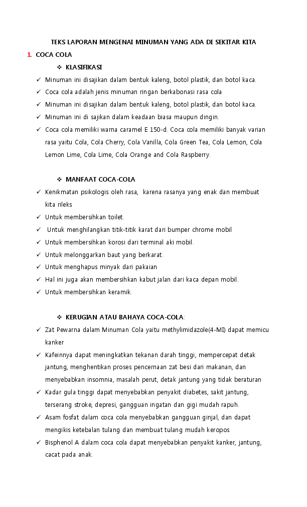 Detail Contoh Teks Laporan Percobaan Tentang Makanan Dan Minuman Nomer 7