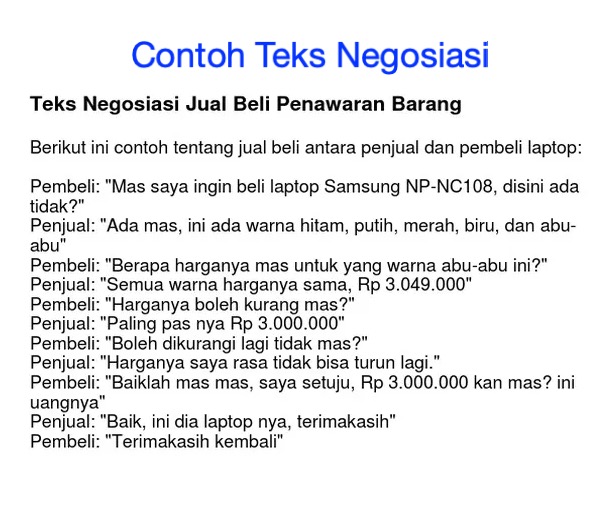 Detail Contoh Teks Negosiasi Di Sekolah Nomer 2