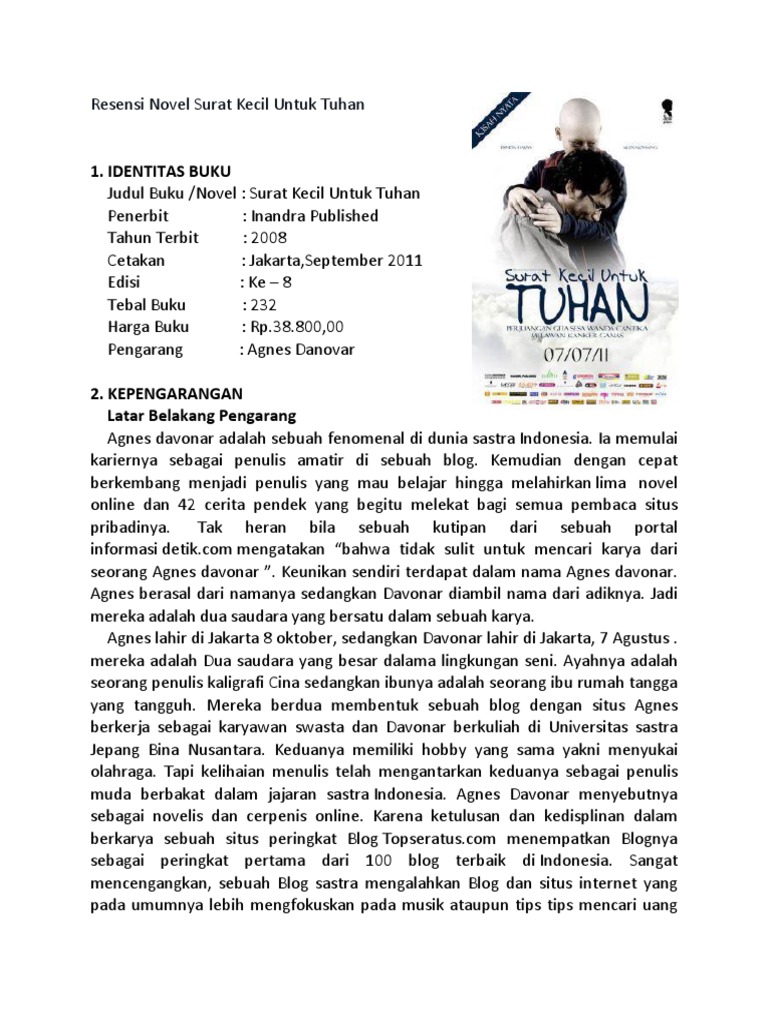 Detail Contoh Teks Ulasan Novel Surat Kecil Untuk Tuhan Nomer 10