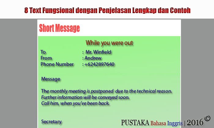 Detail Contoh Telephone Message Nomer 20