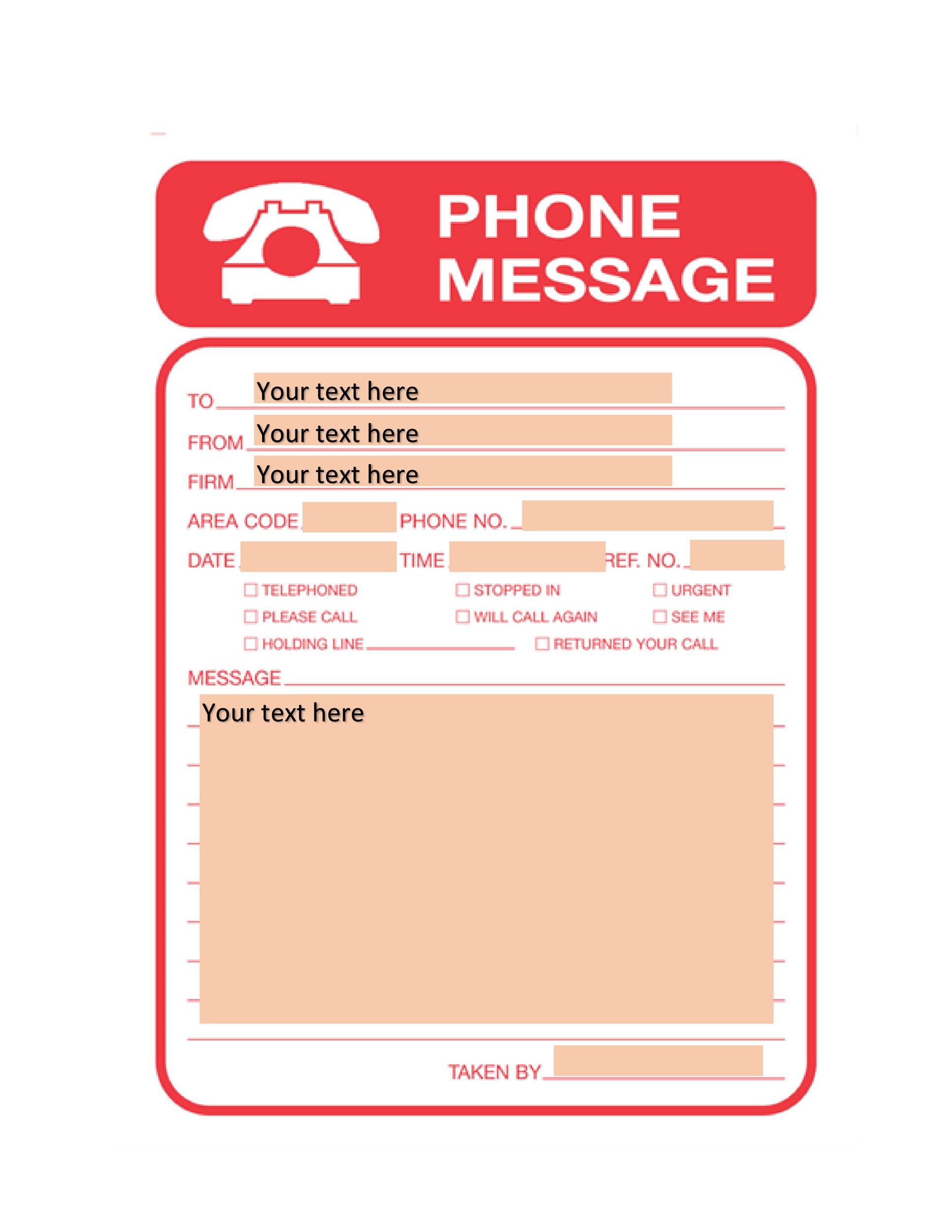 Detail Contoh Telephone Message Nomer 21