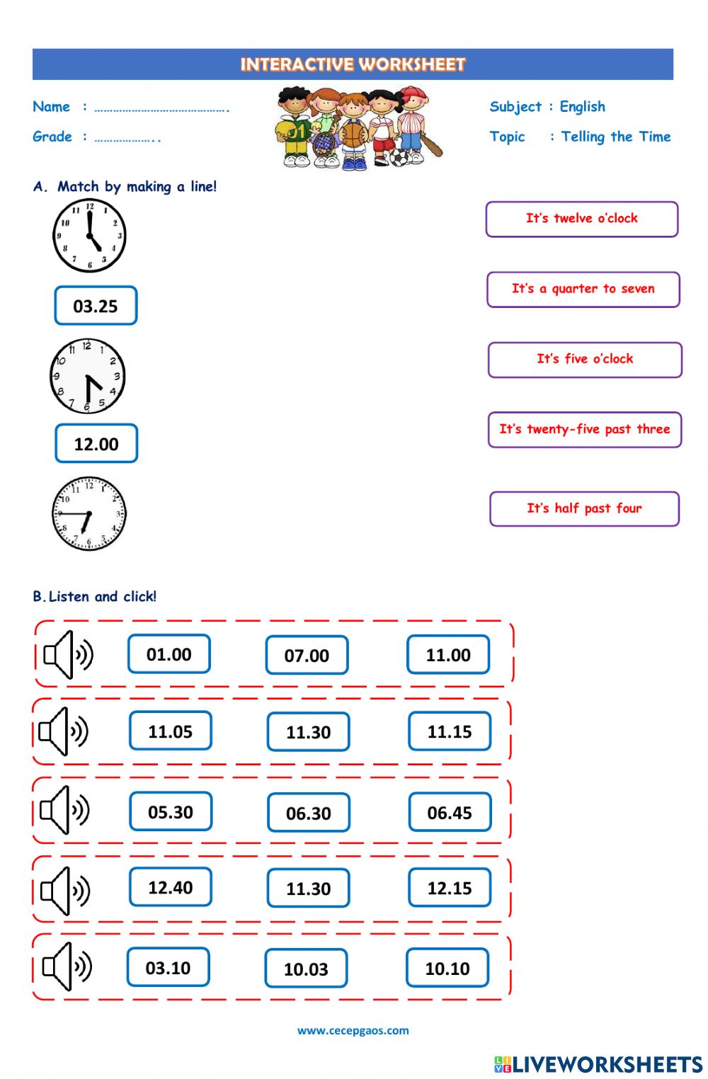 Detail Contoh Telling Time Nomer 29