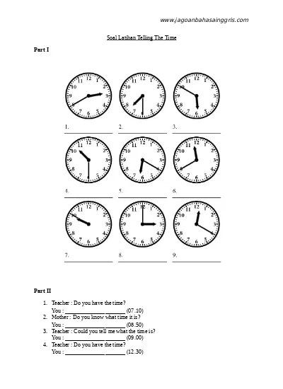 Detail Contoh Telling Time Nomer 34