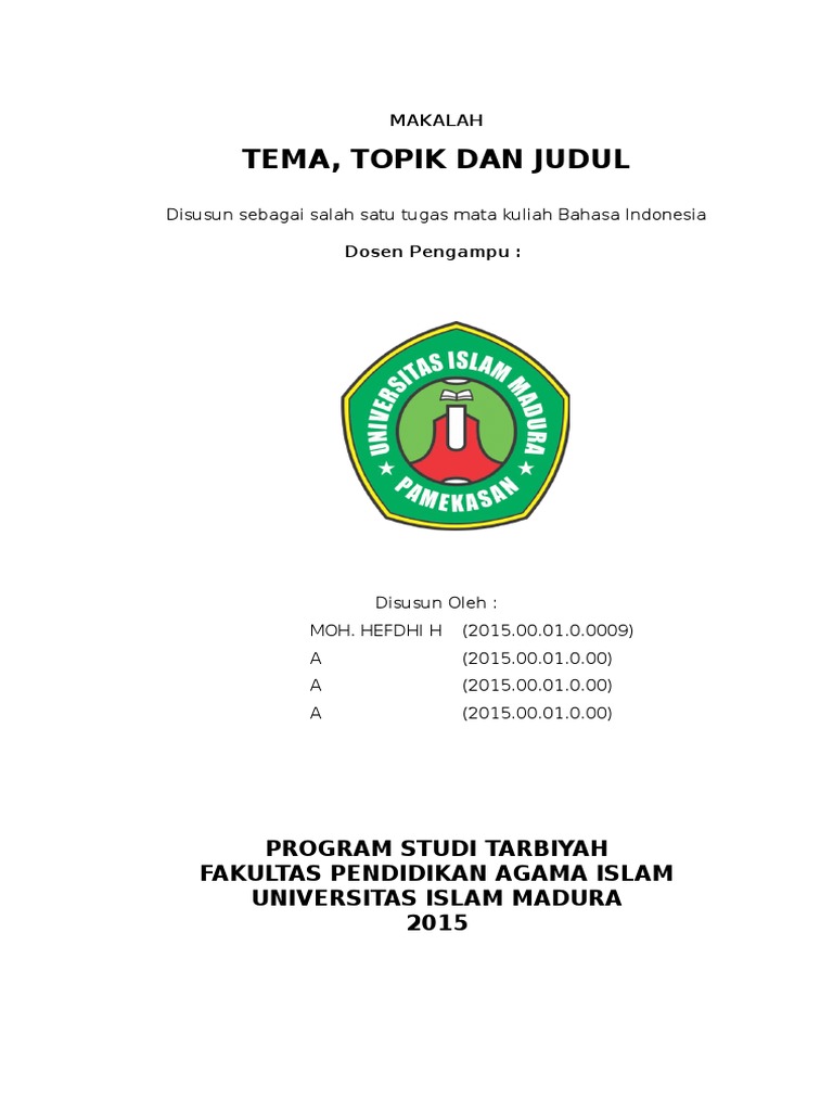 Detail Contoh Tema Topik Dan Judul Nomer 33