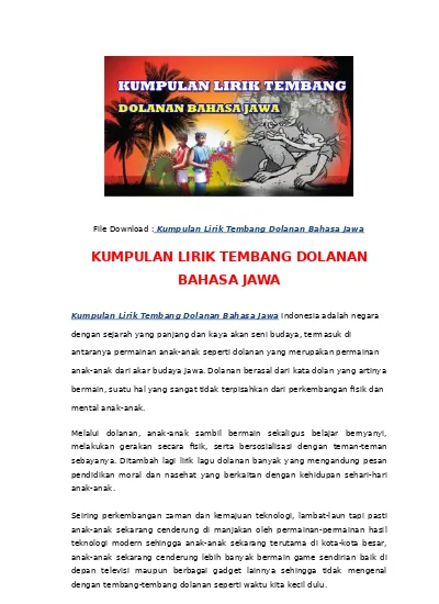 Detail Contoh Tembang Jawa Nomer 29