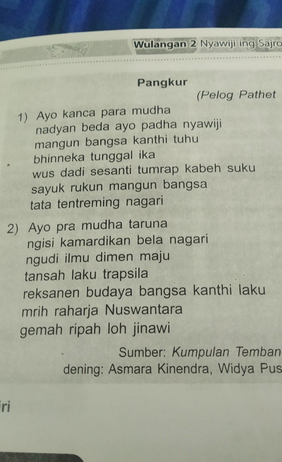 Detail Contoh Tembung Pangkur Nomer 3