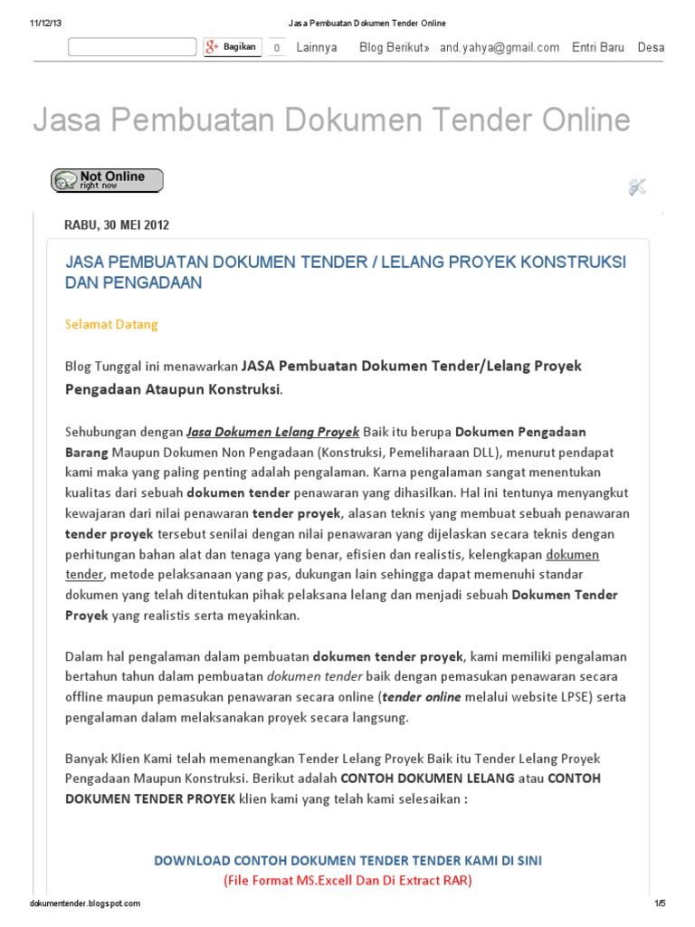 Detail Contoh Tender Proyek Nomer 35