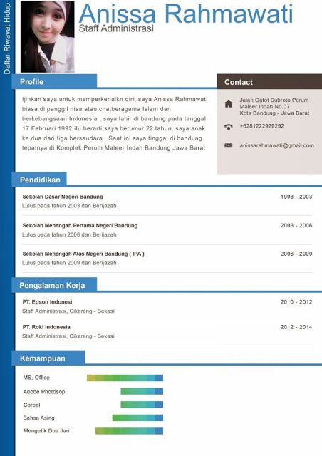 Detail Contoh Tentang Saya Dalam Cv Nomer 22