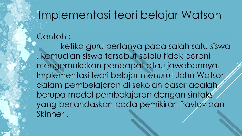 Detail Contoh Teori Behaviorisme Di Sekolah Nomer 11