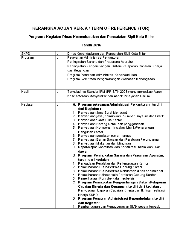 Detail Contoh Term Of Reference Proyek Nomer 27