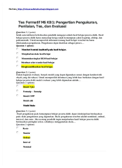 Detail Contoh Tes Formatif Nomer 42