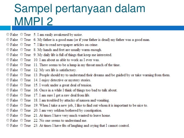 Detail Contoh Tes Mmpi Nomer 6