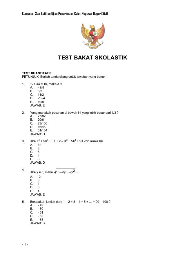 Detail Contoh Tes Skolastik Nomer 7