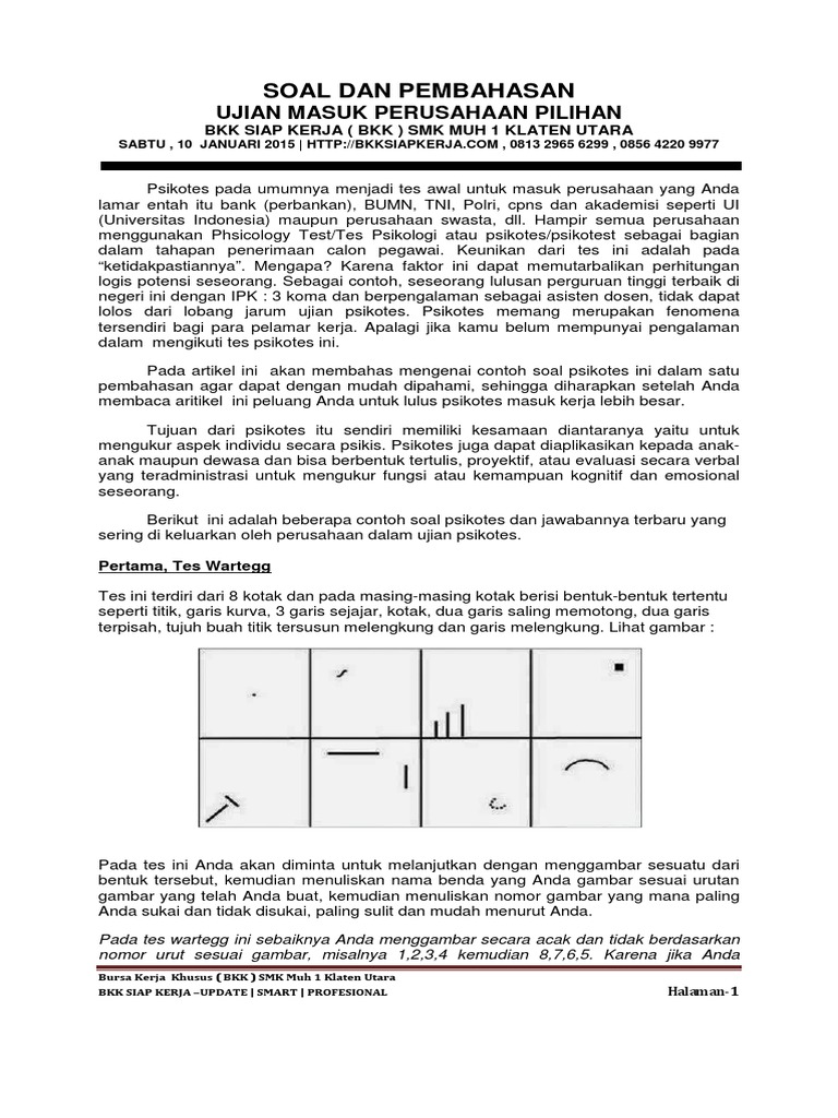 Detail Contoh Tes Tertulis Masuk Kerja Nomer 26