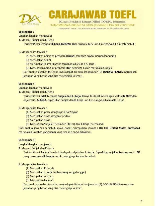 Detail Contoh Tes Toefl Nomer 5