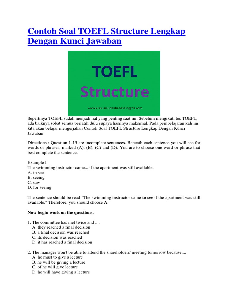 Detail Contoh Tes Toefl Nomer 47