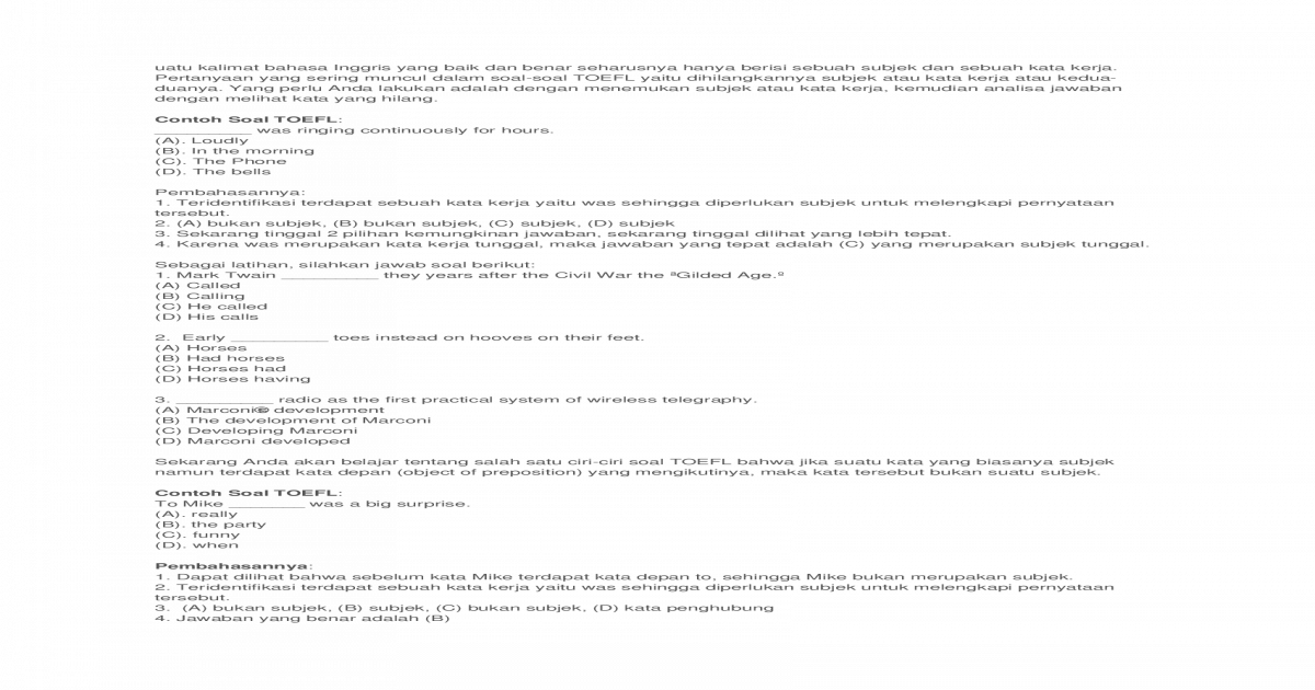 Detail Contoh Tes Toefl Nomer 50